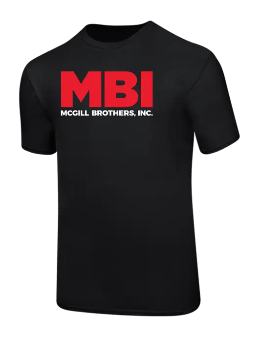 Ring Spun Jet Black 4.5 oz T-Shirt w/MBI Logo
