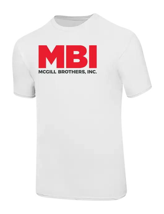 Ring Spun White 4.5 oz T-Shirt w/MBI Logo