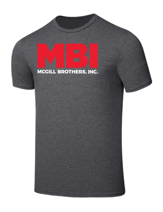 Seriously Soft Heathered Charcoal T-Shirt w/MBI Logo