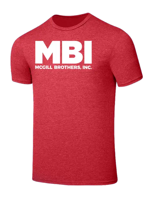 Seriously Soft Heathered Red T-Shirt w/MBI Logo
