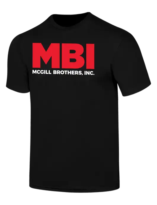 Simply Soft Black 4.5oz  Poly/Combed Ring Spun Cotton T-Shirt w/MBI Logo