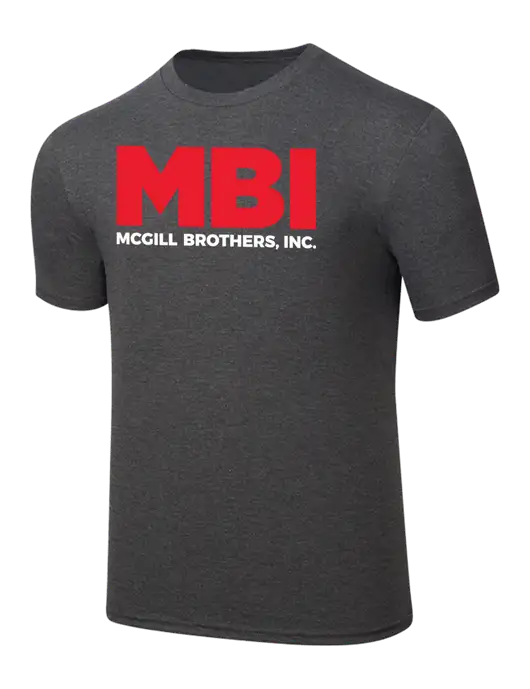 Simply Soft Heathered Charcoal 4.5oz  Poly/Combed Ring Spun Cotton T-Shirt w/MBI Logo