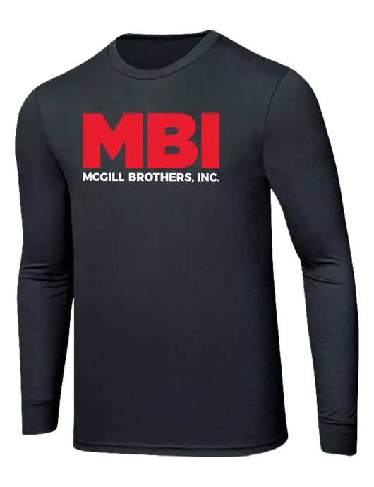 Simply Soft Long Sleeve Black Frost 4.5 oz, Poly/Combed Ring Spun Cotton T-Shirt w/MBI Logo