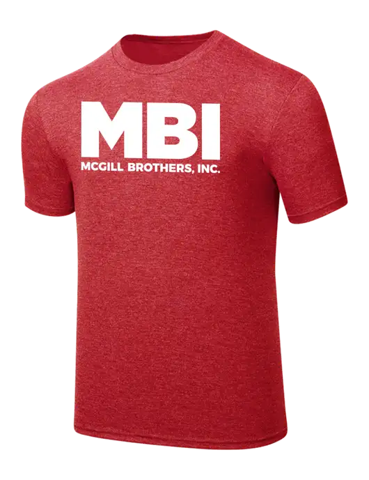 Simply Soft Red Frost 4.5oz  Poly/Combed Ring Spun Cotton T-Shirt w/MBI Logo