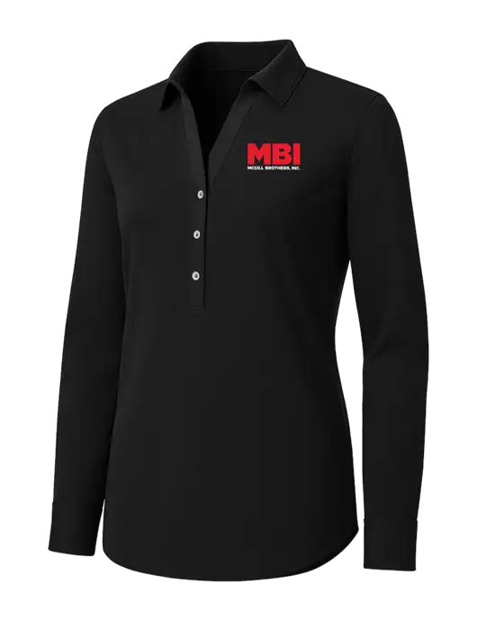 Womens Black City Stretch Shirt w/MBI Logo