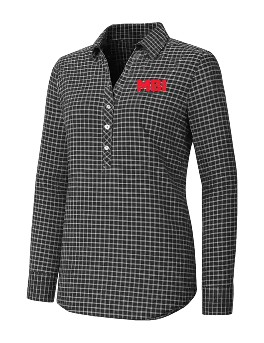 Womens Dark Grey/White City Stretch Shirt w/MBI Logo