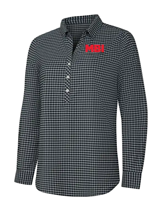 Womens Dark Grey/White City Stretch Shirt w/MBI Logo
