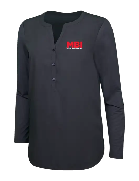 Dark Grey Womens Concept Henley Tunic w/MBI Logo