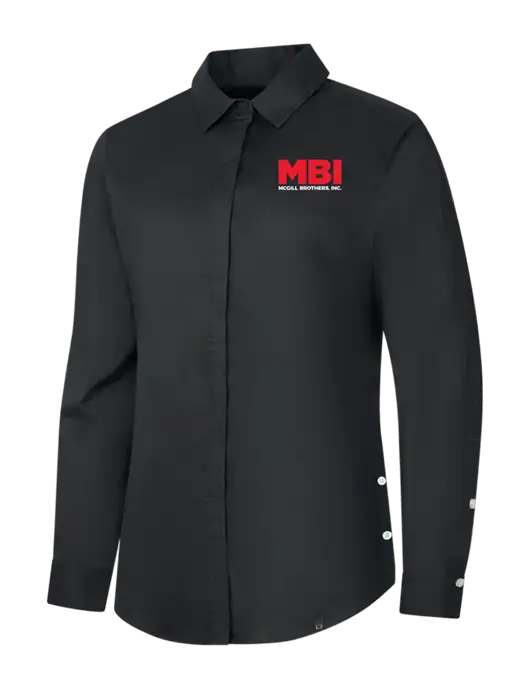 OGIO Womens Black Commuter Woven Shirt w/MBI Logo