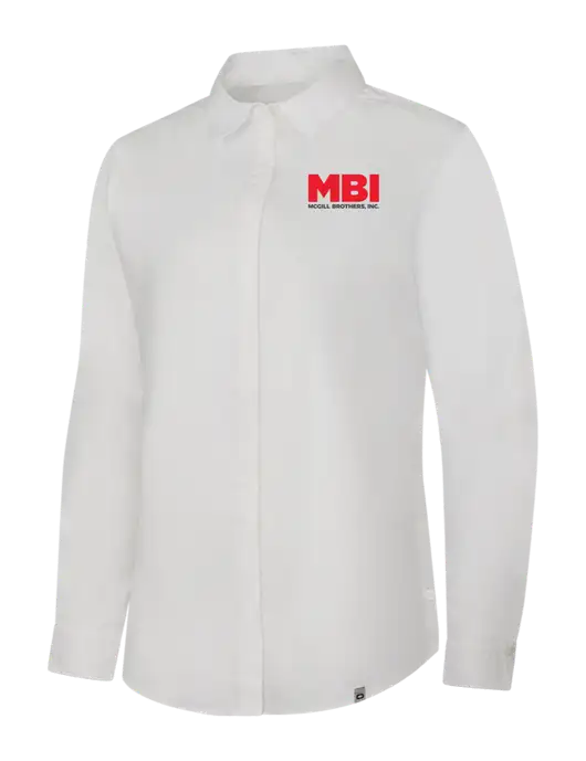 OGIO Womens White Commuter Woven Shirt w/MBI Logo