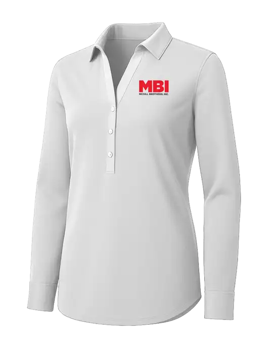 Womens White City Stretch Shirt w/MBI Logo