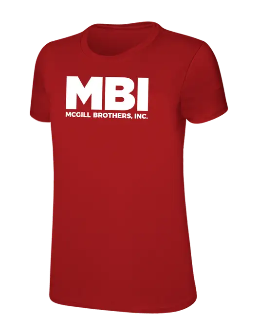 Womens Ring Spun Bright Red 4.5 oz T-Shirt w/MBI Logo