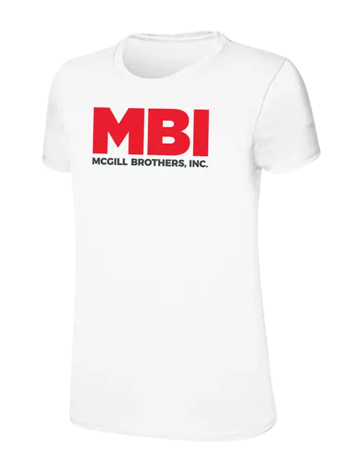 Womens Ring Spun White 4.5 oz T-Shirt w/MBI Logo