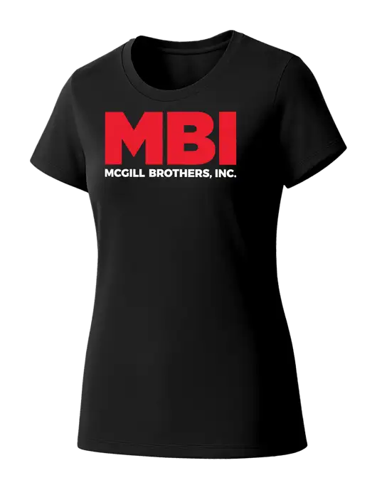 Womens Seriously Soft Black T-Shirt w/MBI Logo