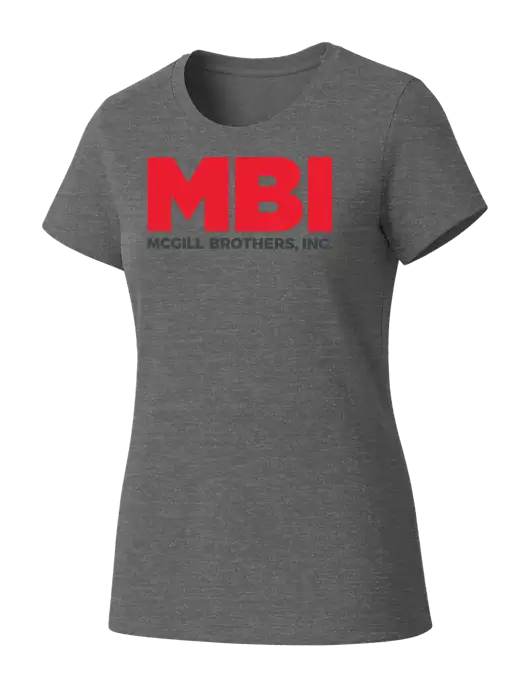 Womens Seriously Soft Grey Frost T-Shirt w/MBI Logo
