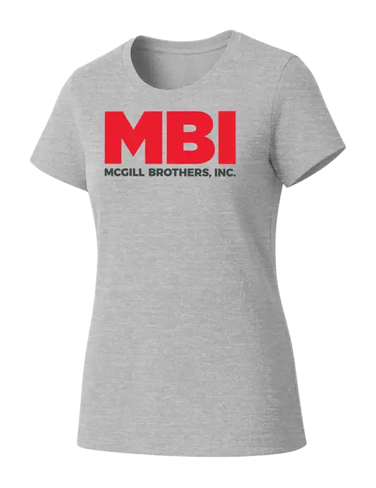 Womens Seriously Soft Light Heathered Grey T-Shirt w/MBI Logo