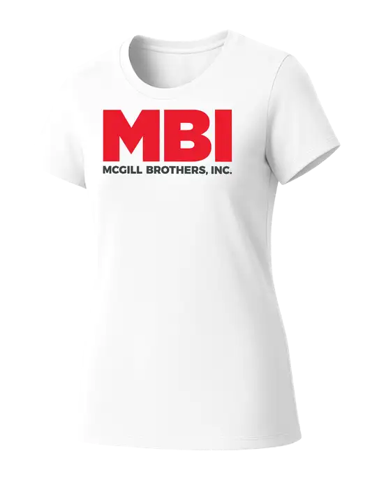 Womens Seriously Soft White T-Shirt w/MBI Logo