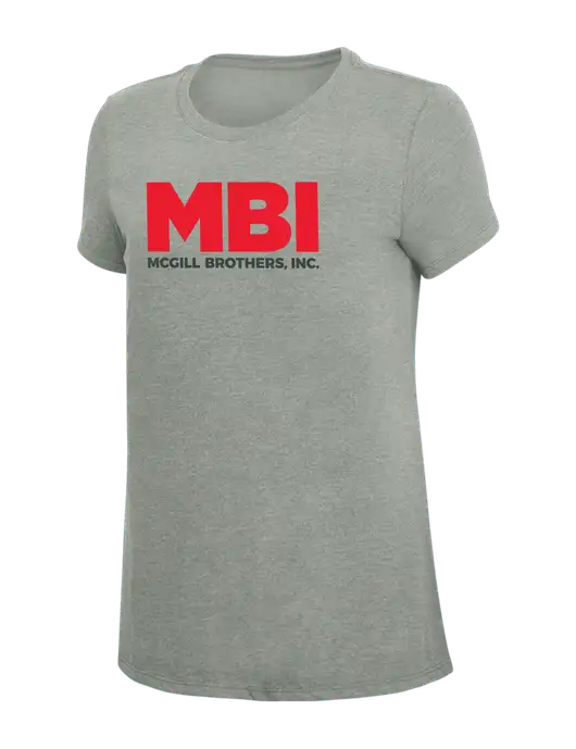 Womens Simply Soft Grey Frost 4.5oz  Poly/Combed Ring Spun Cotton T-Shirt w/MBI Logo