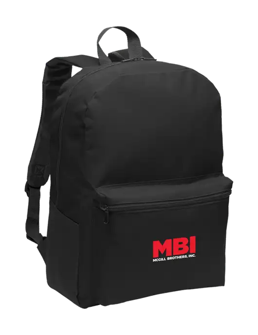 Casual Black Lightweight Laptop Backpack w/MBI Logo
