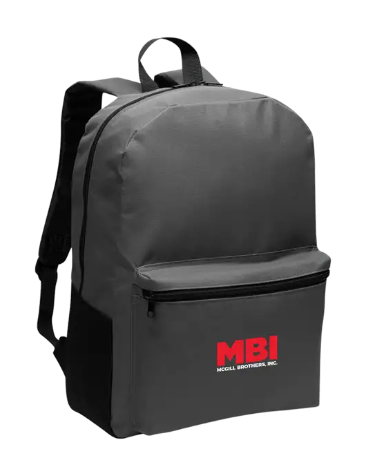 Casual Dark Charcoal Lightweight Laptop Backpack w/MBI Logo