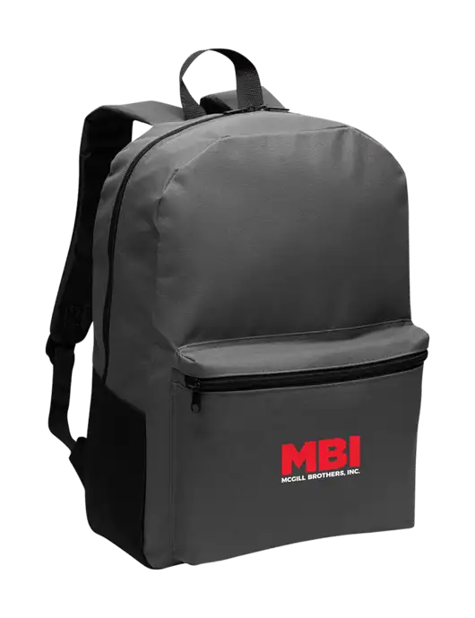 Casual Dark Charcoal Lightweight Laptop Backpack w/MBI Logo