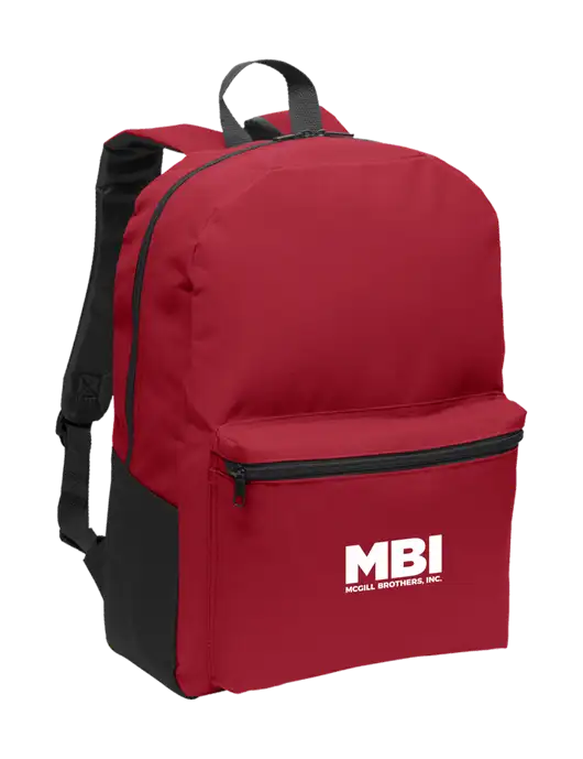 Casual Red Lightweight Laptop Backpack w/MBI Logo