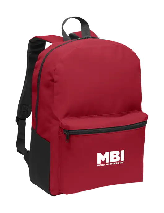 Casual Red Lightweight Laptop Backpack w/MBI Logo