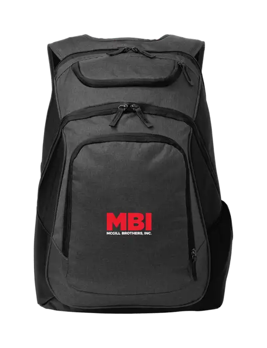 Executive Graphite Heather/Black Laptop Backpack w/MBI Logo