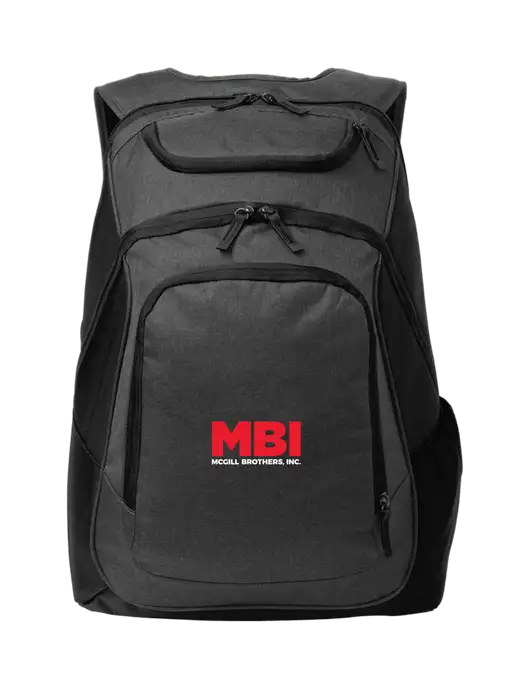 Executive Graphite Heather/Black Laptop Backpack w/MBI Logo