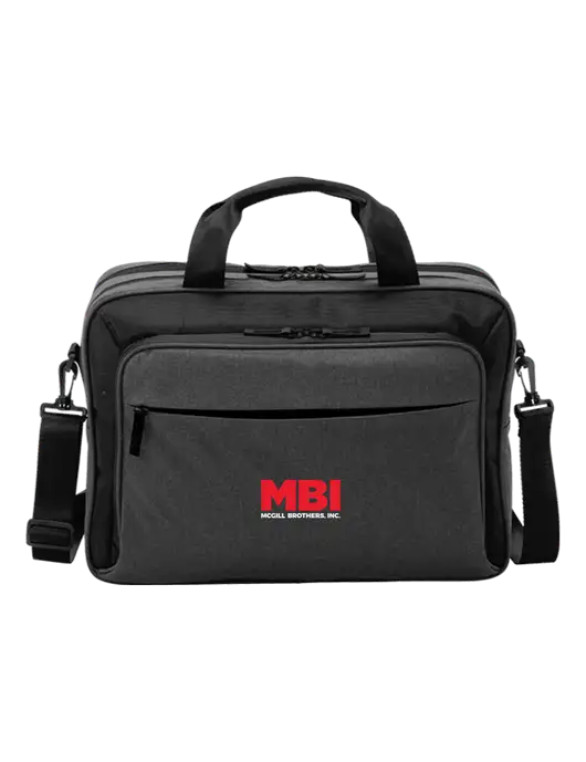 Travel Exec Graphite Heather/Black Laptop Briefcase w/MBI Logo
