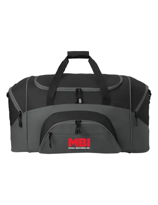 Standard Colorblock Black/Dark Grey Sport Duffel w/MBI Logo