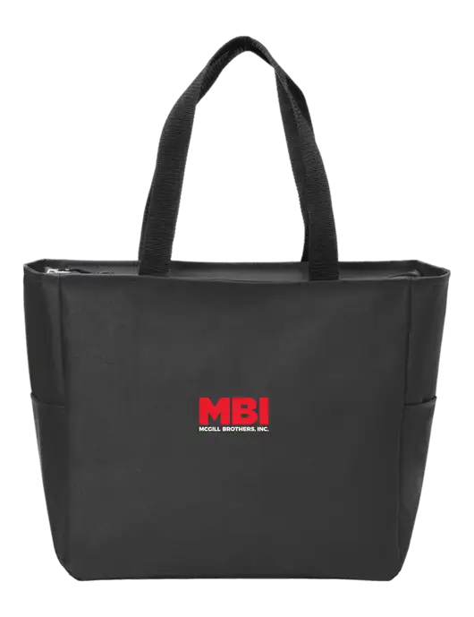 Everyday Black Zip Tote  w/MBI Logo