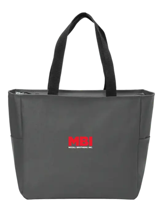 Everyday Charcoal Zip Tote Dark w/MBI Logo
