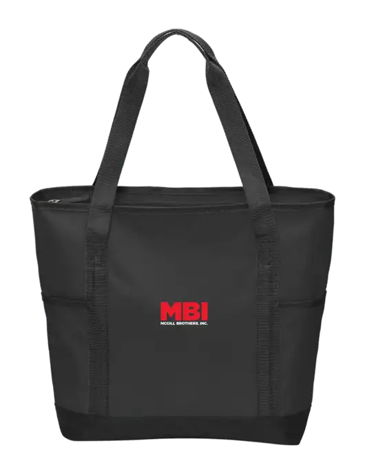 On the Go Black/Black Tote w/MBI Logo