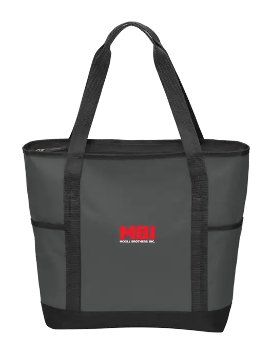 On the Go Charcoal/Black Tote  w/MBI Logo
