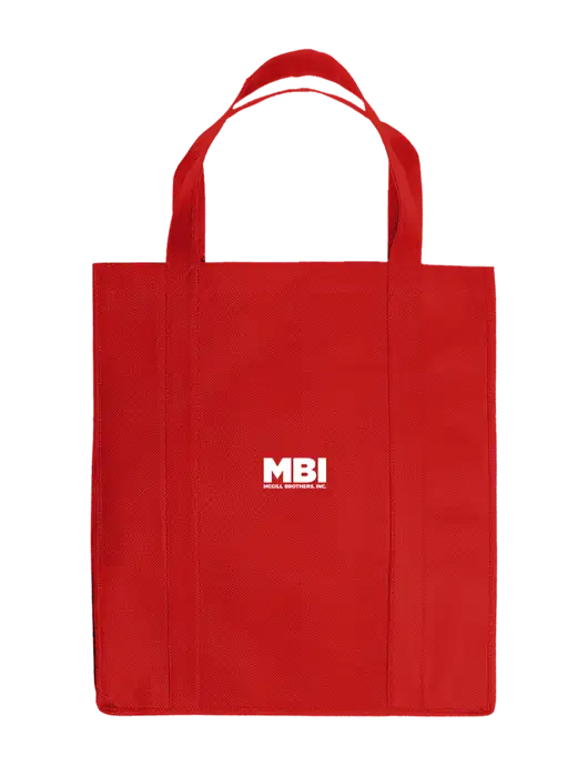 Eco Reusable Jumbo Red Shopping Bag w/MBI Logo