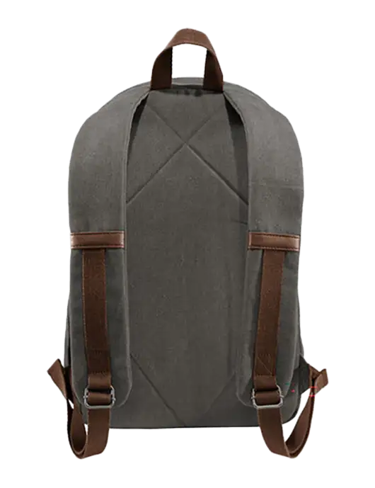 Vintage Modern Grey Canvas 18" Laptop Backpack w/MBI Logo