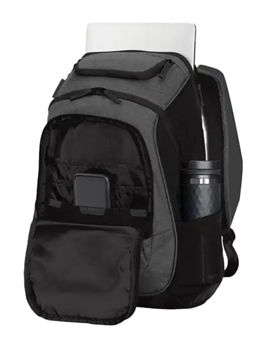 Executive Graphite Heather/Black Laptop Backpack w/MBI Logo
